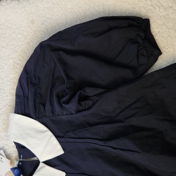 Jessyca Kids Navy Blue Dress with white collar - Picture 3 of 5